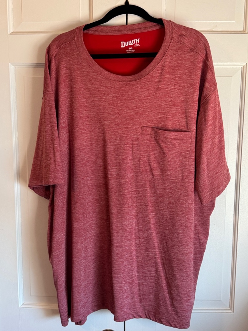 NWOT Duluth Trading Co Men’s Long Tail Heathered Red Short-Sleeve Pocket Tee 3XL